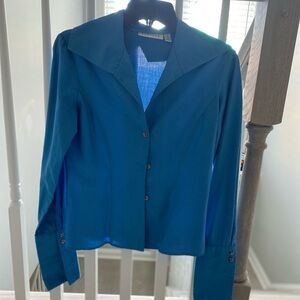 Farinaz Taghavi Dark Blue Shirt